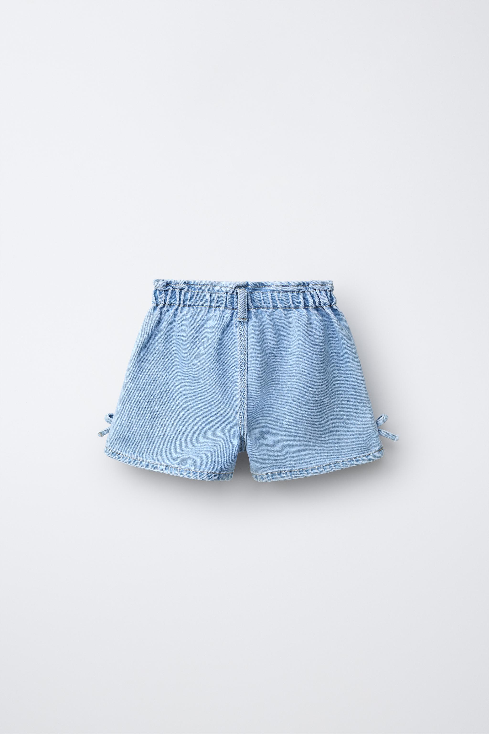 DENIM SHORTS WITH BOWS